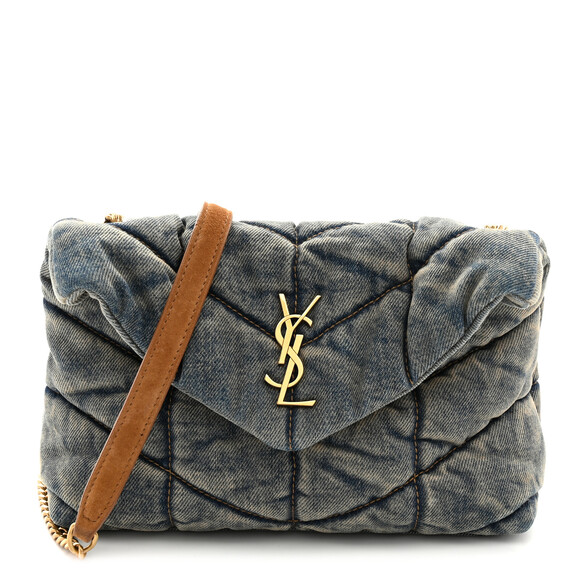 Saint Laurent Denim Quilted Toy Loulou #183375S17B - Picture 1 of 10